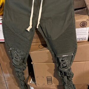 American Bazi Olive Green Skinny Jeans